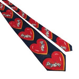 Disney 101 Dalmatians Men Necktie Tie Valentines Day Heart Cartoon Love Novelty